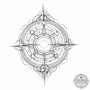 Tattoo sketch cosmic presence - эскиз тату (№1757194425_0, 06.09.2025 21:33) — tattoo-photo.ru