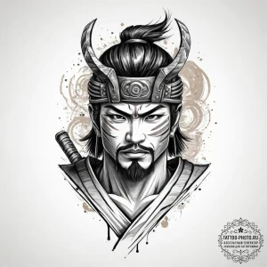 Tattoo sketch узор в виде самурая, concept ar... - эскиз тату (№1757195240_0, 06.09.2025 21:47) — tattoo-photo.ru