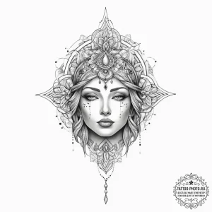 Tattoo sketch blessed entity - эскиз тату (№1757195647_0, 06.09.2025 21:54) — tattoo-photo.ru