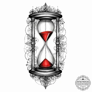 Tattoo sketch hourglass with a quote, tattoo... - эскиз тату (№1757197040_0, 06.09.2025 22:17) — tattoo-photo.ru