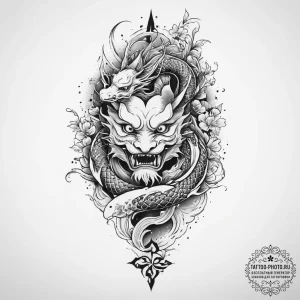 Tattoo sketch half-elf charm, ink illustratio... - эскиз тату (№1757198232_0, 06.09.2025 22:37) — tattoo-photo.ru