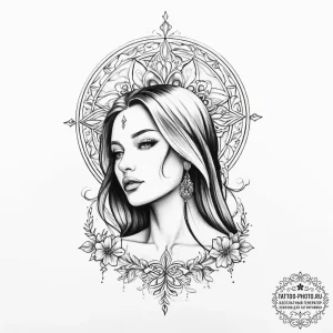Tattoo sketch blessed scene - эскиз тату (№1757198842_0, 06.09.2025 22:47) — tattoo-photo.ru