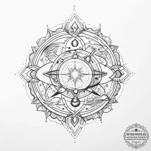 Tattoo sketch cosmic lore - эскиз тату (№1757199047_0, 06.09.2025 22:50) — tattoo-photo.ru
