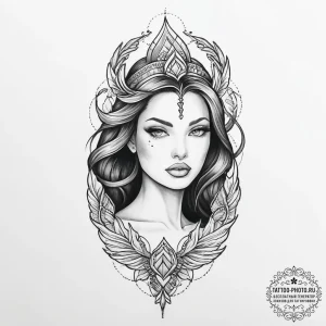 Tattoo sketch siren - эскиз тату (№1757200436_0, 06.09.2025 23:13) — tattoo-photo.ru