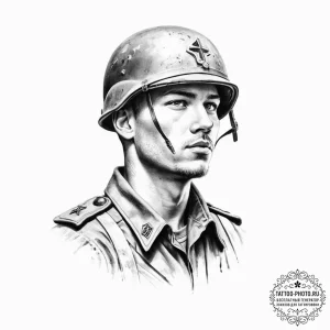 Tattoo sketch soldier in stalingrad - эскиз тату (№1757205622_0, 07.09.2025 00:40) — tattoo-photo.ru