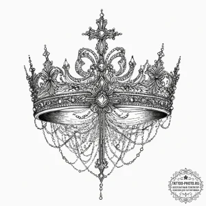 Tattoo sketch tiara, tattoo line art, detaile... - эскиз тату (№1757209412_0, 07.09.2025 01:43) — tattoo-photo.ru