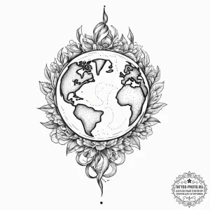 Tattoo sketch earth elemental, ink illustrati... - эскиз тату (№1757209606_0, 07.09.2025 01:46) — tattoo-photo.ru