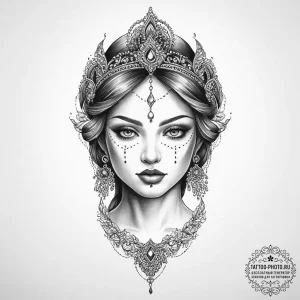 Tattoo sketch divine character - эскиз тату (№1757210011_0, 07.09.2025 01:53) — tattoo-photo.ru