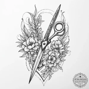 Tattoo sketch papercraft scissors and paper - эскиз тату (№1757213631_0, 07.09.2025 02:53) — tattoo-photo.ru