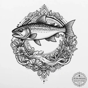 Tattoo sketch lake trout, tattoo flash sheet... - эскиз тату (№1757217209_0, 07.09.2025 03:53) — tattoo-photo.ru