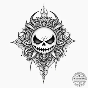 Tattoo sketch "the world is an evil place", t... - эскиз тату (№1757219798_0, 07.09.2025 04:36) — tattoo-photo.ru