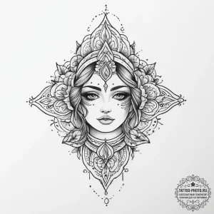 Tattoo sketch divine representation, tattoo f... - эскиз тату (№1757223997_0, 07.09.2025 05:46) — tattoo-photo.ru