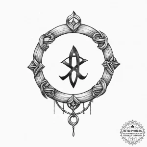 Tattoo sketch shen ring with a symbol - эскиз тату (№1757229340_0, 07.09.2025 07:15) — tattoo-photo.ru