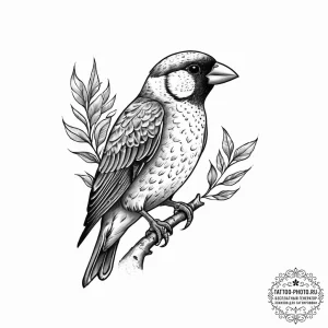 Tattoo sketch puns a finch that says "i'm a f... - эскиз тату (№1757230136_0, 07.09.2025 07:28) — tattoo-photo.ru