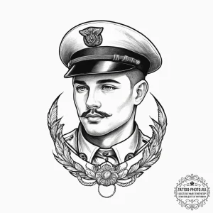 Tattoo sketch soldier with a thread, artistic... - эскиз тату (№1757230339_0, 07.09.2025 07:32) — tattoo-photo.ru