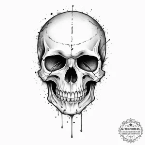 Tattoo sketch skull - эскиз тату (№1757231921_0, 07.09.2025 07:58) — tattoo-photo.ru