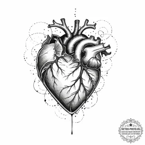 Tattoo sketch heart - эскиз тату (№1757233718_0, 07.09.2025 08:28) — tattoo-photo.ru