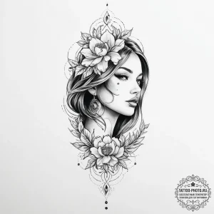 Tattoo sketch reflection - эскиз тату (№1757233913_0, 07.09.2025 08:31) — tattoo-photo.ru