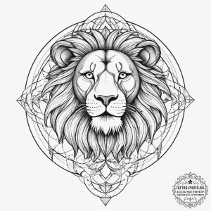 Tattoo sketch lion on a globe, tattoo drawing... - эскиз тату (№1757235085_0, 07.09.2025 08:51) — tattoo-photo.ru