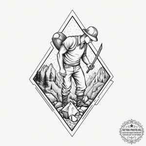 Tattoo sketch miner a person mining, ink illu... - эскиз тату (№1757236065_0, 07.09.2025 09:07) — tattoo-photo.ru