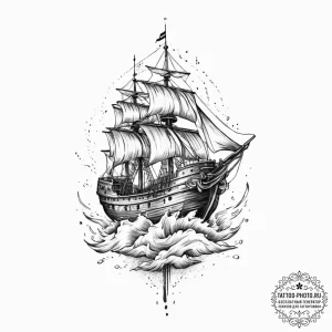 Tattoo sketch ship, tattoo flash sheet design... - эскиз тату (№1757236654_0, 07.09.2025 09:17) — tattoo-photo.ru