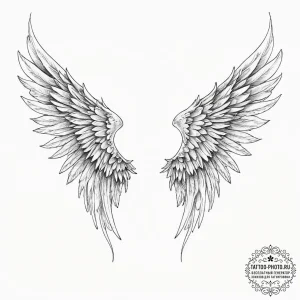 Tattoo sketch angel wings - эскиз тату (№1757237049_0, 07.09.2025 09:24) — tattoo-photo.ru