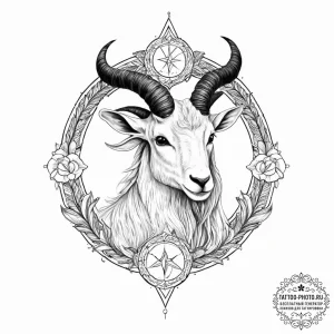 Tattoo sketch capricorn sea goat - эскиз тату (№1757237446_0, 07.09.2025 09:30) — tattoo-photo.ru