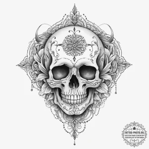 Tattoo sketch череп с галактикой, tattoo flas... - эскиз тату (№1757238038_0, 07.09.2025 09:40) — tattoo-photo.ru