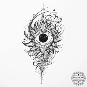 Tattoo sketch cosmic entity, ink illustration... - эскиз тату (№1757240220_0, 07.09.2025 10:17) — tattoo-photo.ru