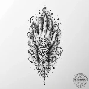 Tattoo sketch hands with a scroll, artistic t... - эскиз тату (№1757240619_0, 07.09.2025 10:23) — tattoo-photo.ru