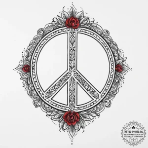 Tattoo sketch rave peace sign, tattoo line ar... - эскиз тату (№1757242207_0, 07.09.2025 10:50) — tattoo-photo.ru