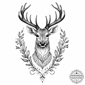 Tattoo sketch узор в виде оленя - эскиз тату (№1757242806_0, 07.09.2025 11:00) — tattoo-photo.ru