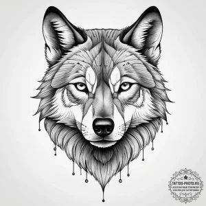 Tattoo sketch neo-traditional голова волка, i... - эскиз тату (№1757245583_0, 07.09.2025 11:46) — tattoo-photo.ru