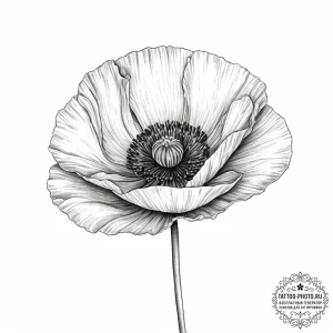 Tattoo sketch poppy flower - эскиз тату (№1757250229_0, 07.09.2025 13:03) — tattoo-photo.ru