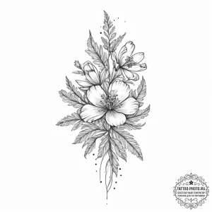Tattoo sketch carrot flower - эскиз тату (№1757250621_0, 07.09.2025 13:10) — tattoo-photo.ru