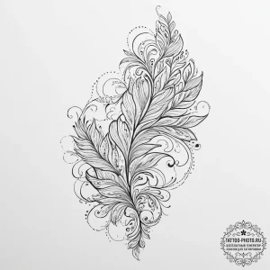 Tattoo sketch leaf with a quote, tattoo sketc... - эскиз тату (№1757251623_0, 07.09.2025 13:27) — tattoo-photo.ru
