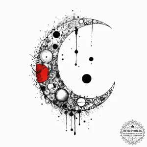 Tattoo sketch moon tattoo, concept art for ta... - эскиз тату (№1757253990_0, 07.09.2025 14:06) — tattoo-photo.ru