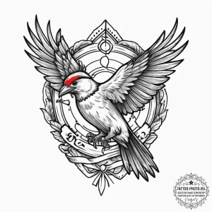 Tattoo sketch puns a cuckoo that says "i'm a... - эскиз тату (№1757254968_0, 07.09.2025 14:22) — tattoo-photo.ru