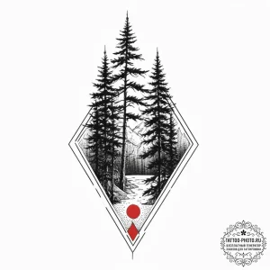 Tattoo sketch forest, tattoo line art, linewo... - эскиз тату (№1757255556_0, 07.09.2025 14:32) — tattoo-photo.ru