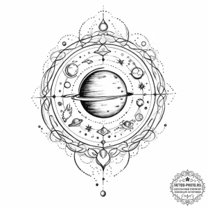 Tattoo sketch cosmic space - эскиз тату (№1757259331_0, 07.09.2025 15:35) — tattoo-photo.ru