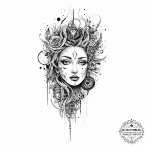 Tattoo sketch divine root, ink illustration f... - эскиз тату (№1757260322_0, 07.09.2025 15:52) — tattoo-photo.ru