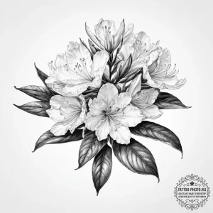 Tattoo sketch rhododendron - эскиз тату (№1757261493_0, 07.09.2025 16:11) — tattoo-photo.ru