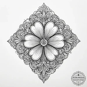 Tattoo sketch clover, concept art for tattoo,... - эскиз тату (№1757264477_0, 07.09.2025 17:01) — tattoo-photo.ru