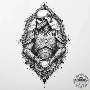 Tattoo sketch soldier with a pearl, artistic... - эскиз тату (№1757264867_0, 07.09.2025 17:07) — tattoo-photo.ru