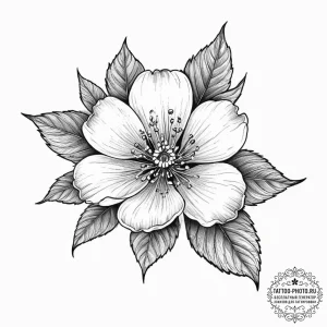 Tattoo sketch blackberry blossom, tattoo flas... - эскиз тату (№1757266250_0, 07.09.2025 17:30) — tattoo-photo.ru