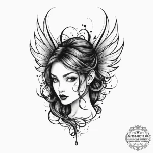 Tattoo sketch fairy tattoo, tattoo sketch des... - эскиз тату (№1757267059_0, 07.09.2025 17:44) — tattoo-photo.ru