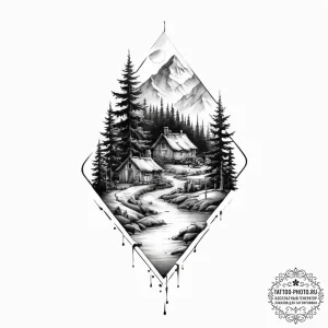 Tattoo sketch village - эскиз тату (№1757267675_0, 07.09.2025 17:54) — tattoo-photo.ru