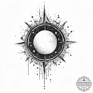 Tattoo sketch cosmic self, ink illustration f... - эскиз тату (№1757269072_0, 07.09.2025 18:17) — tattoo-photo.ru