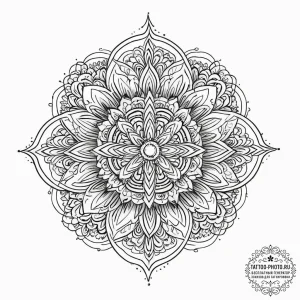 Tattoo sketch ornamental мандала, ink illustr... - эскиз тату (№1757271278_0, 07.09.2025 18:54) — tattoo-photo.ru
