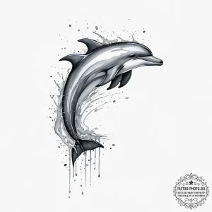 Tattoo sketch дельфин, tattoo line art, black... - эскиз тату (№1757273272_0, 07.09.2025 19:27) — tattoo-photo.ru